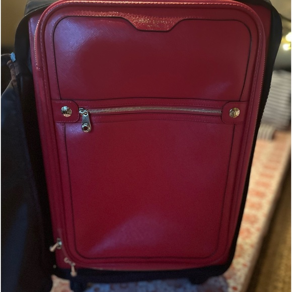 Henri Bendel Red Leather 360 Wheeled Carryon West 57th - Saffiano leather - $750 - Picture 1 of 11